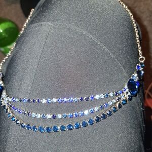Sapphire Blue and Silver Necklace